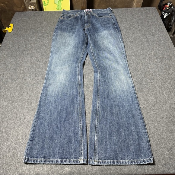 OOTJ ORGN Denim - OOTJ ORGN Seoul Womens Medium Wash Flare Jeans Size 26 Y2K Retro Indie